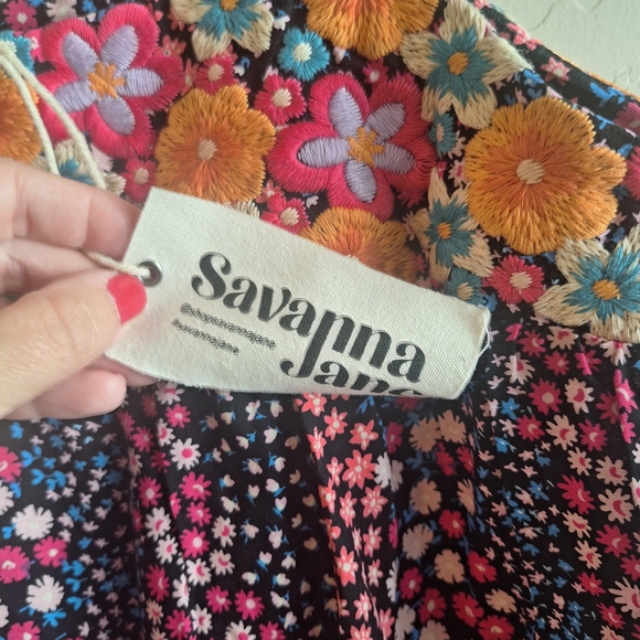 Savanna Jane Pink and Orange Floral Blouse - Picture 5 of 6